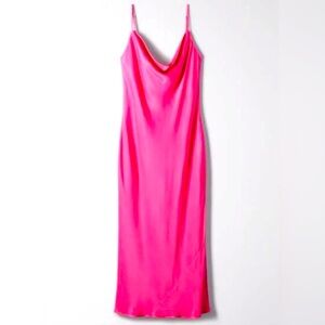 Wilfred Dresses | Aritzia Wilfred Canto Neck Slip Dress Size Small Color Fuchsia